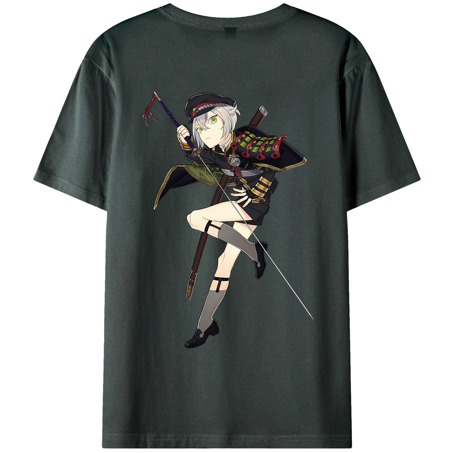 （画像用） 刀剣乱舞 Touken Ranbu 綿100％ メンズ半袖Tシャツ（バックプリント） 通気性
